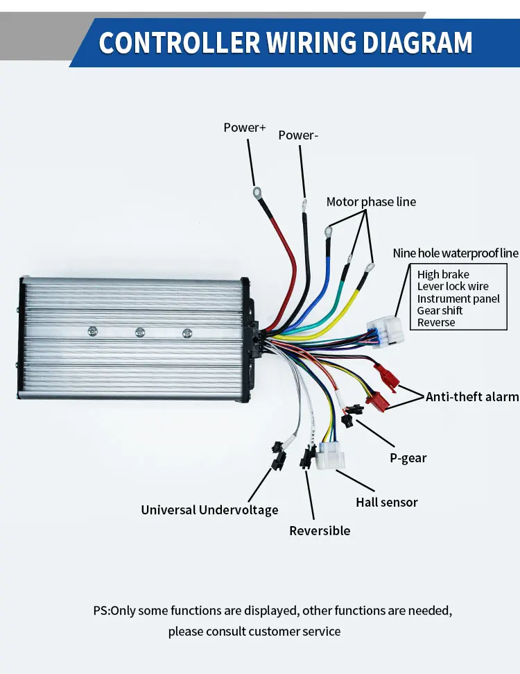 Wiring Diagram Dc Motor 36v 1000w Bird Scooter Controller 1000W