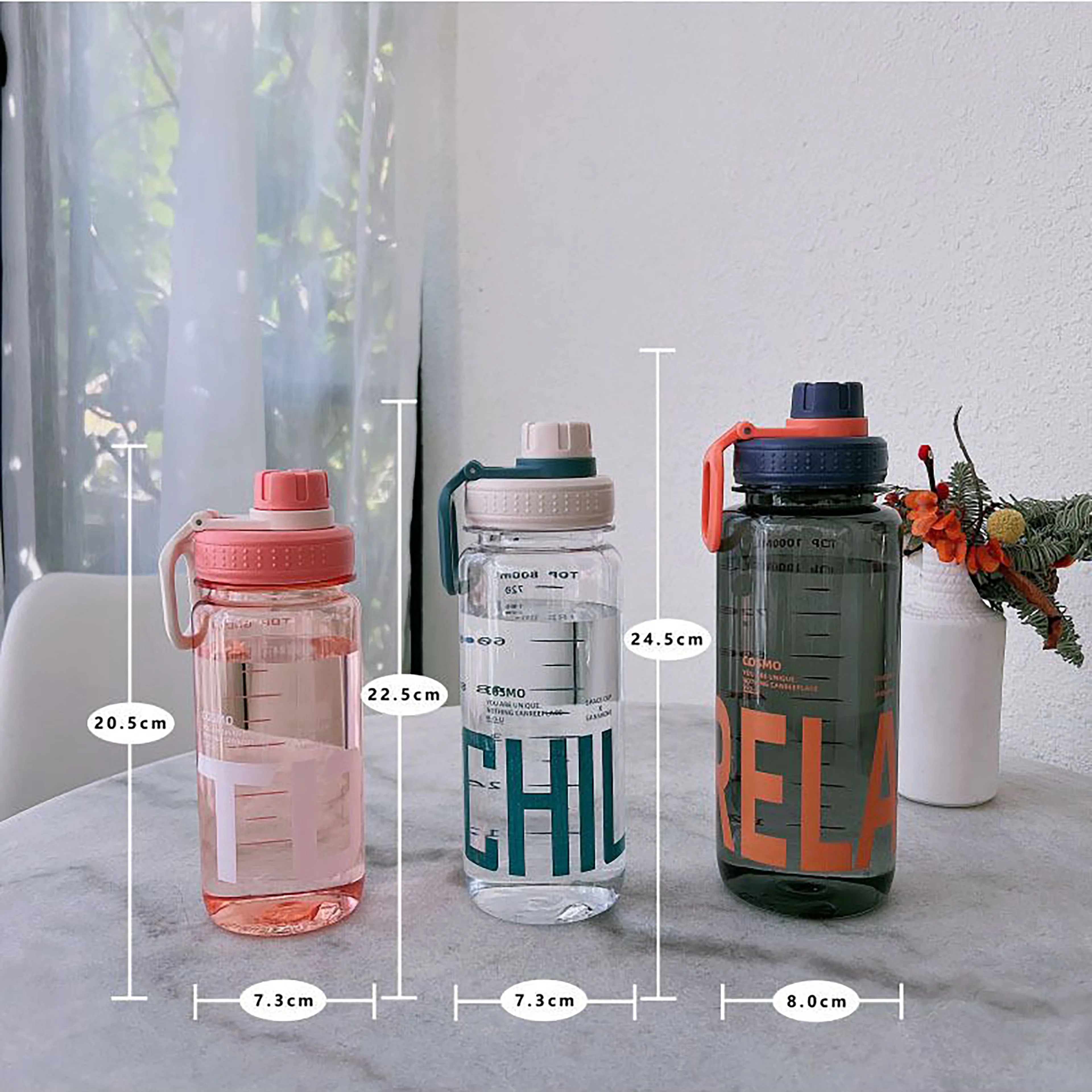Plastic Water Bottle Portable Sports Water Bottle Cup Travel Camp