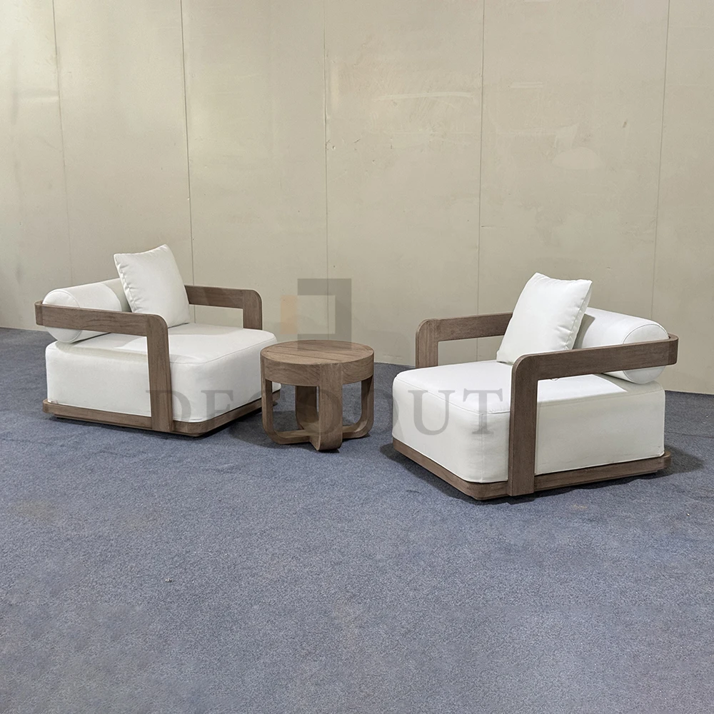 Factory Multiple Designs Weathered Modern Outdoor Teak Sofa Set Furniture Solid Teak Garden Sofa
