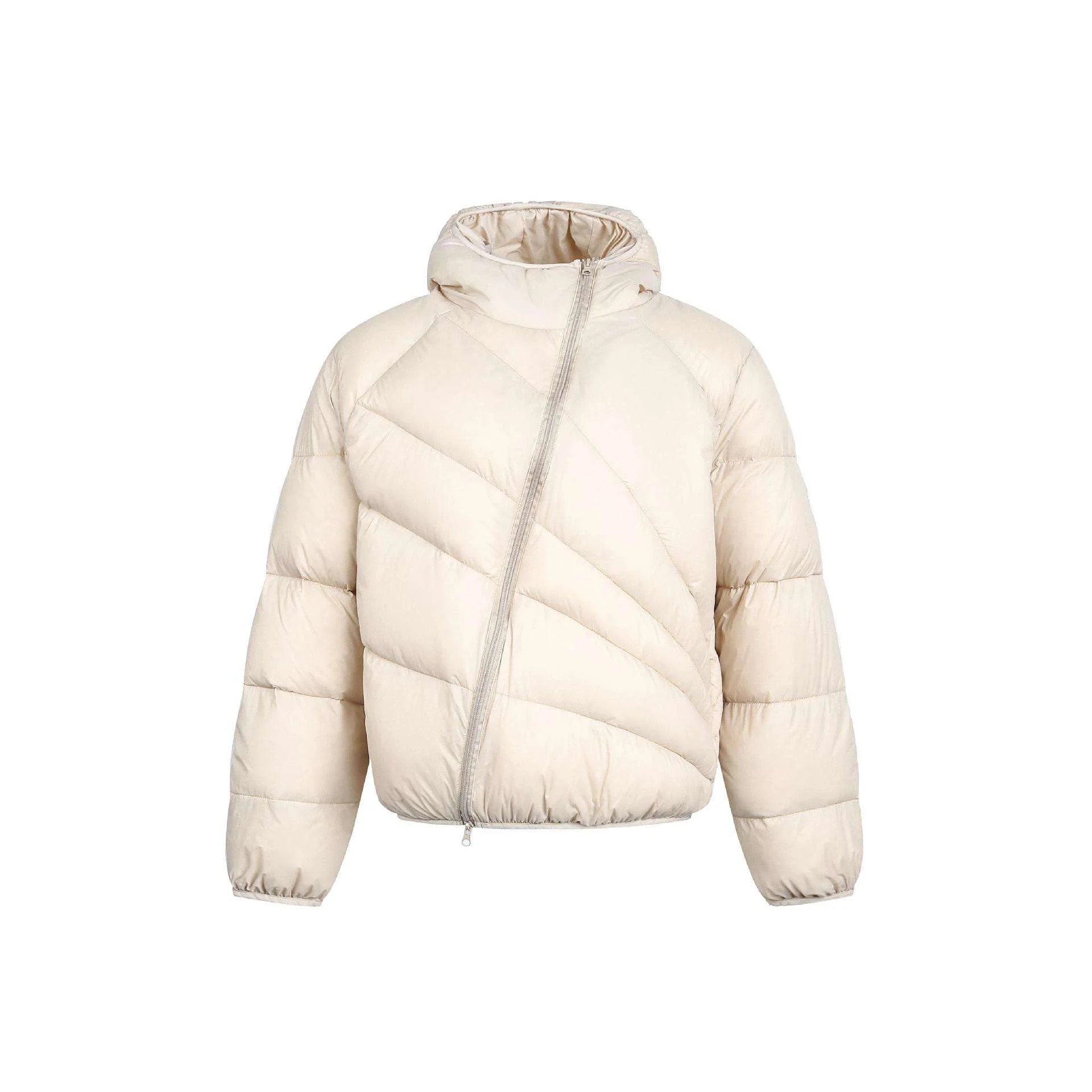 SALATI Custom Boxy Fit Asymmetric Two-way Zipper Puffer Jacket Fashion Deconstruction Mens Winter Coat Premium Streetwear Unisex gallery 8