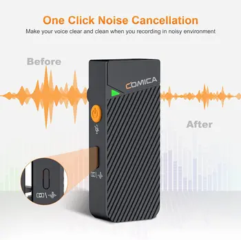 Comica Vimo C1 Wireless Lavalier Microphone, Mini Lapel Mic with Noise Cancellation,Safety Mode,Wireless Microphone for iPhone detail image