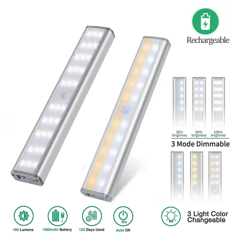 Новейший трендовый дизайн, датчик движения, светодиодный датчик света, идеально подходит для шкафа, шкафа, кухни, гардероба, шкафа, прихожей, кладовой