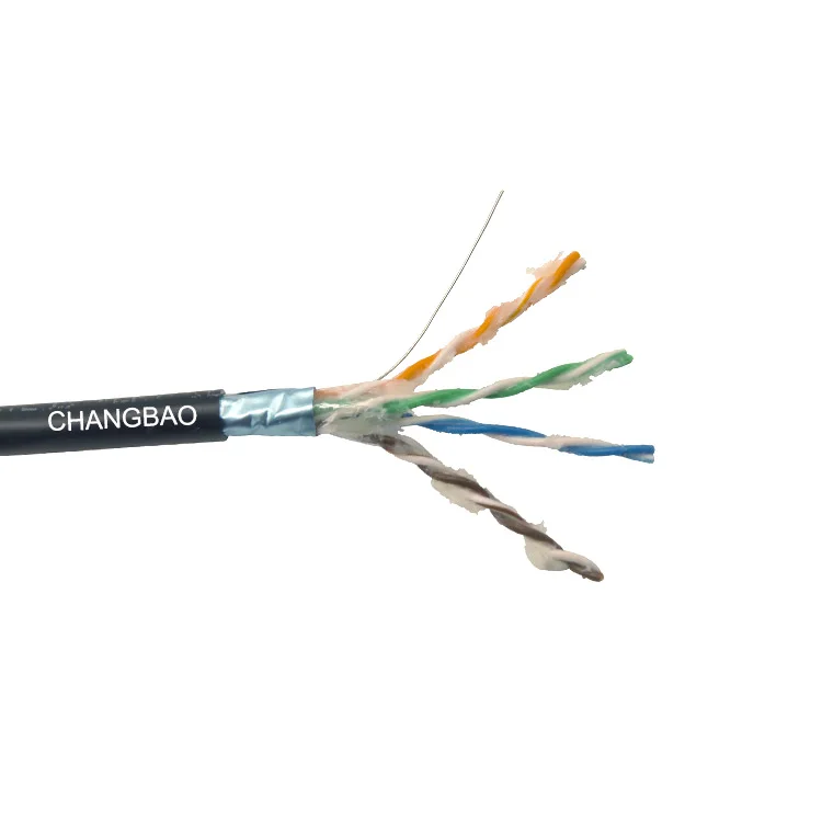 
4 пары гелевых наполнителей Cat5e FTP 24AWG, ЛПЭНП-оболочка, УФ-защита и водонепроницаемость, прямые погрешности, наружный Lan/Интернет/Ethernet-Кабель 