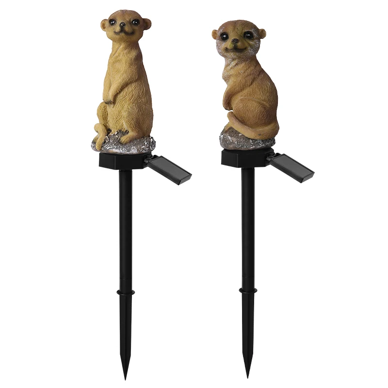 Top Selling IP65 Battery Powered Smart LED Solar Landscape Light Resin Simulation Meerkat Scenery for Garden Use