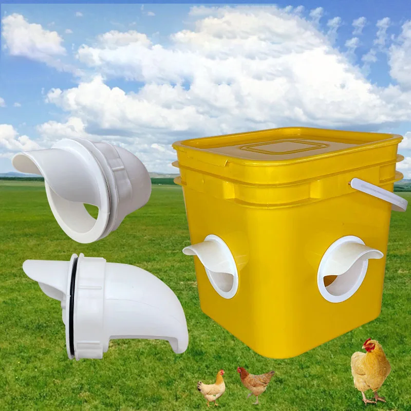 Automatic Poultry Chicken Feeder Barrel Bucket Trough With Diy Chicken ...