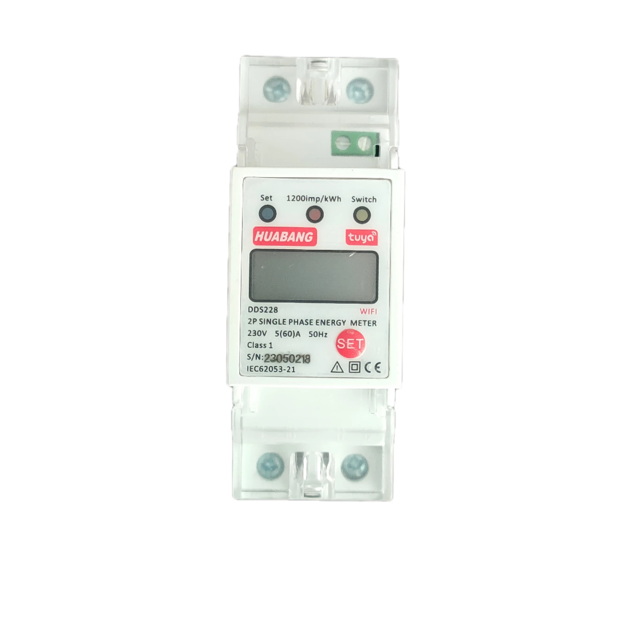 TUYA 2p Single Phase Energy Meter Wifi Electricity Meter Din Rail Remote Control Inside Relay Max Current 60A Wifi Meter