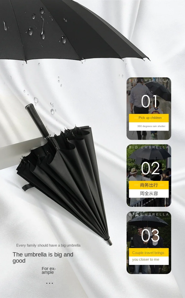 Japanese style 24 ribs manual straight rain umbrella