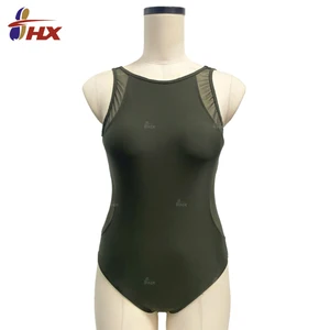 2026 New Design High Waist Vintage Bathing Suit for Women Plus Size One Piece Mesh Athletic Fitness Swimwear Push-up Bra Front