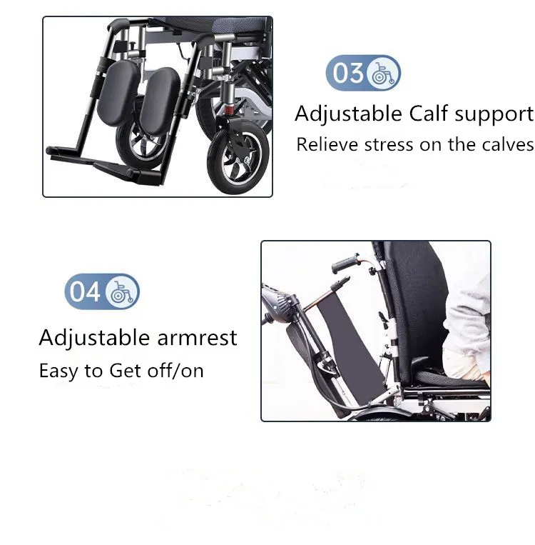 2024 Power Electric Four-Wheeled Wheelchair with Joystick Walker & Rollator for Off-Road Use rehabilitation therapy