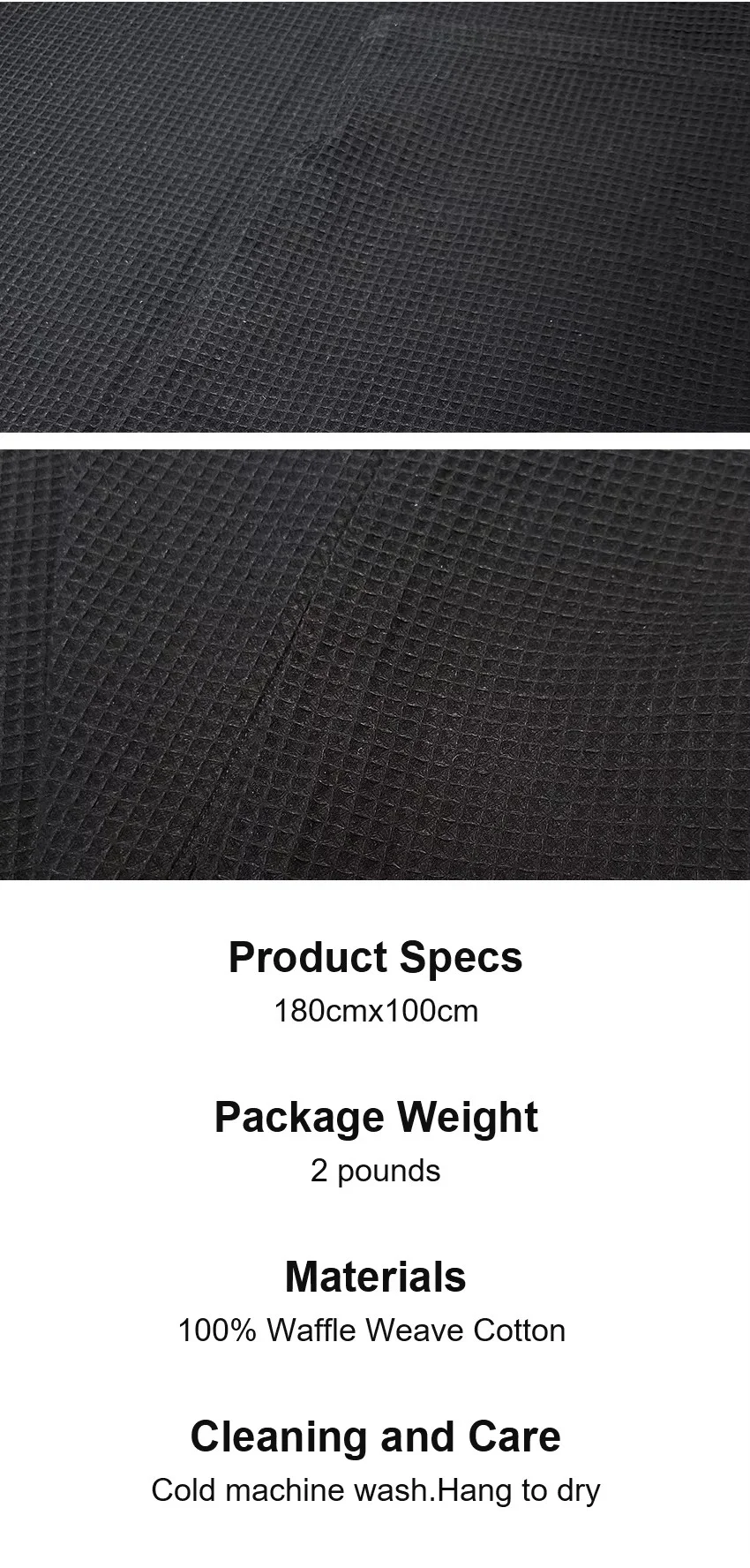 Machine Washable Quick-Dry 930g Waffle Blanket for Far Infrared Sauna Towel Insert