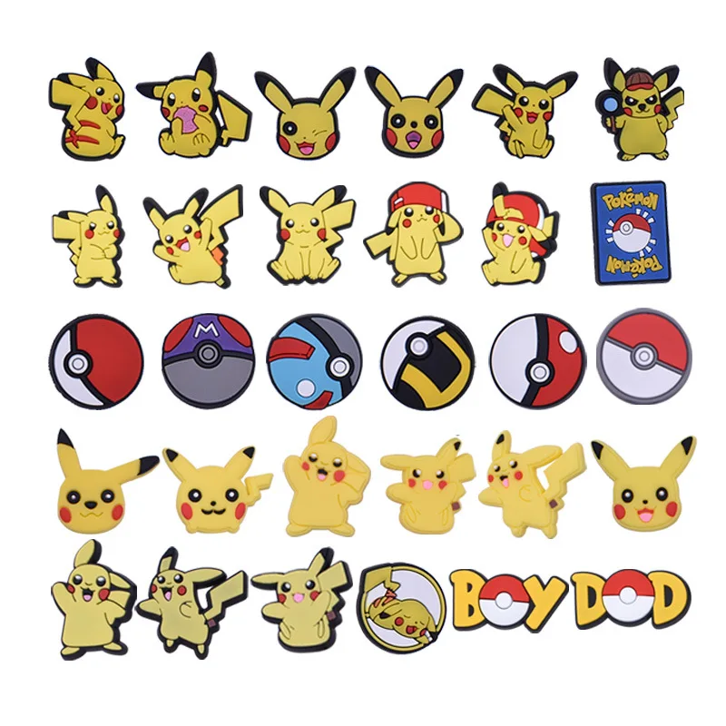 Cartoon Pokeman Shoe Charms Pickachu Designs Pvc Croks Shoe Decorations ...