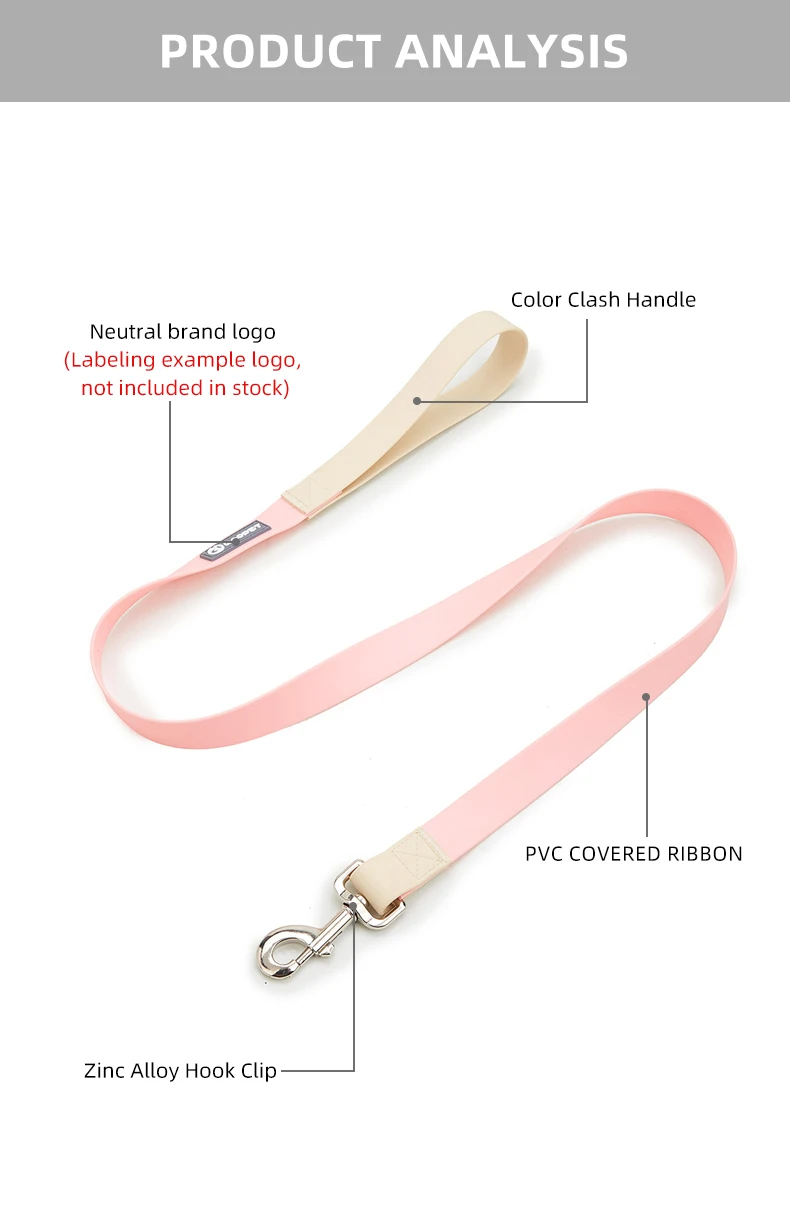 Customize Dogs Leashes Matching Collar Size/id/logo Pvc Dog Collar With