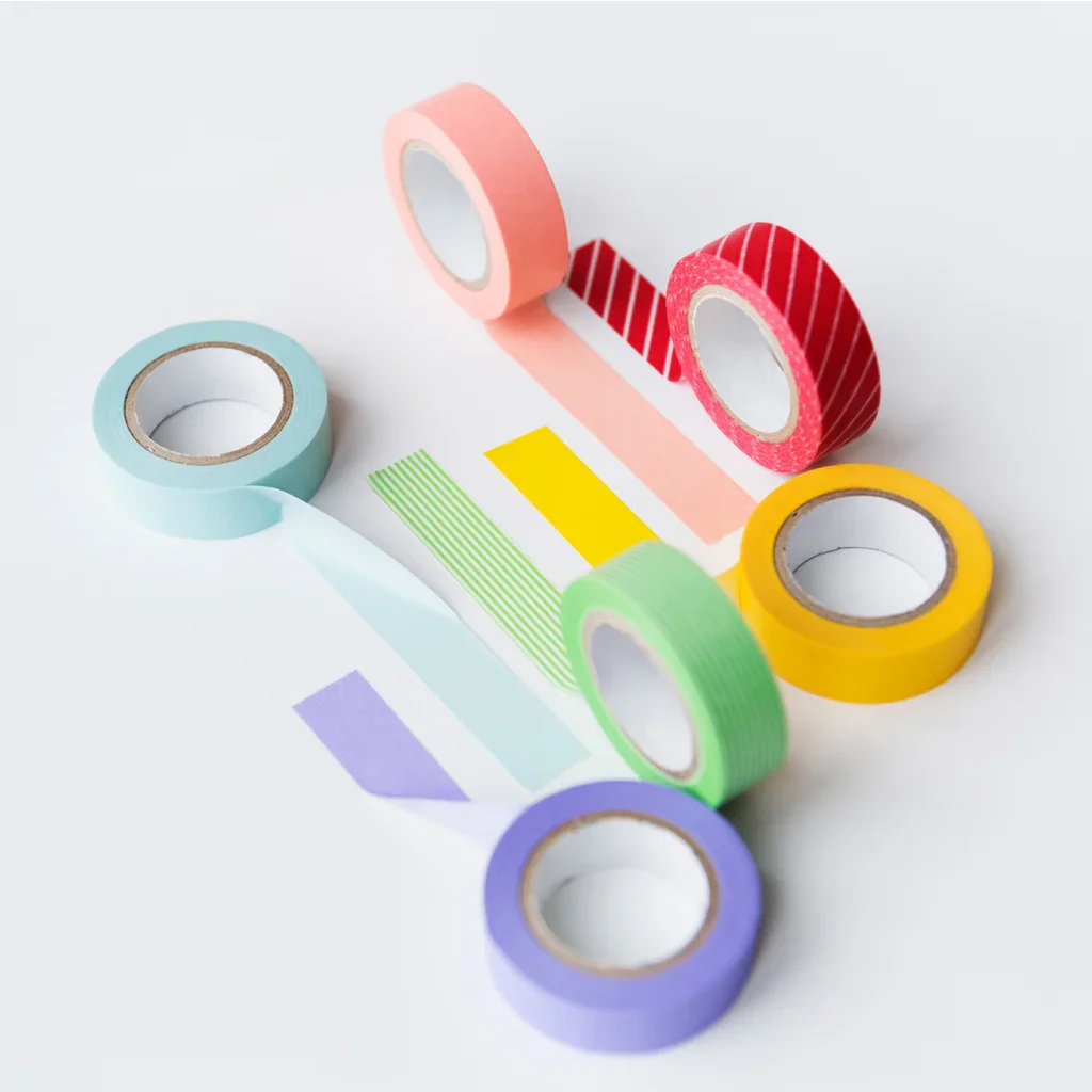 15 mm Rainbow Colors Washi Tape Decorative Tape for Bullet Journal, Planner, DIY Arts Crafts, Scrapbooking, Holiday Decoration