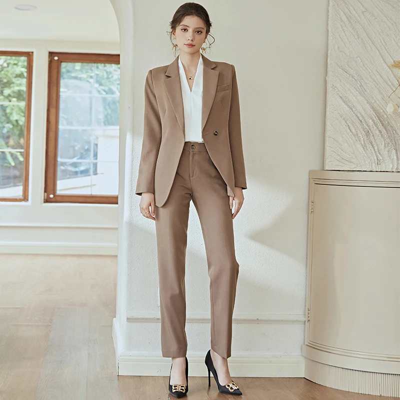 Ladies Suits Office Wear Elegant Blazer Femme Carreaux Blazer Blanco ...