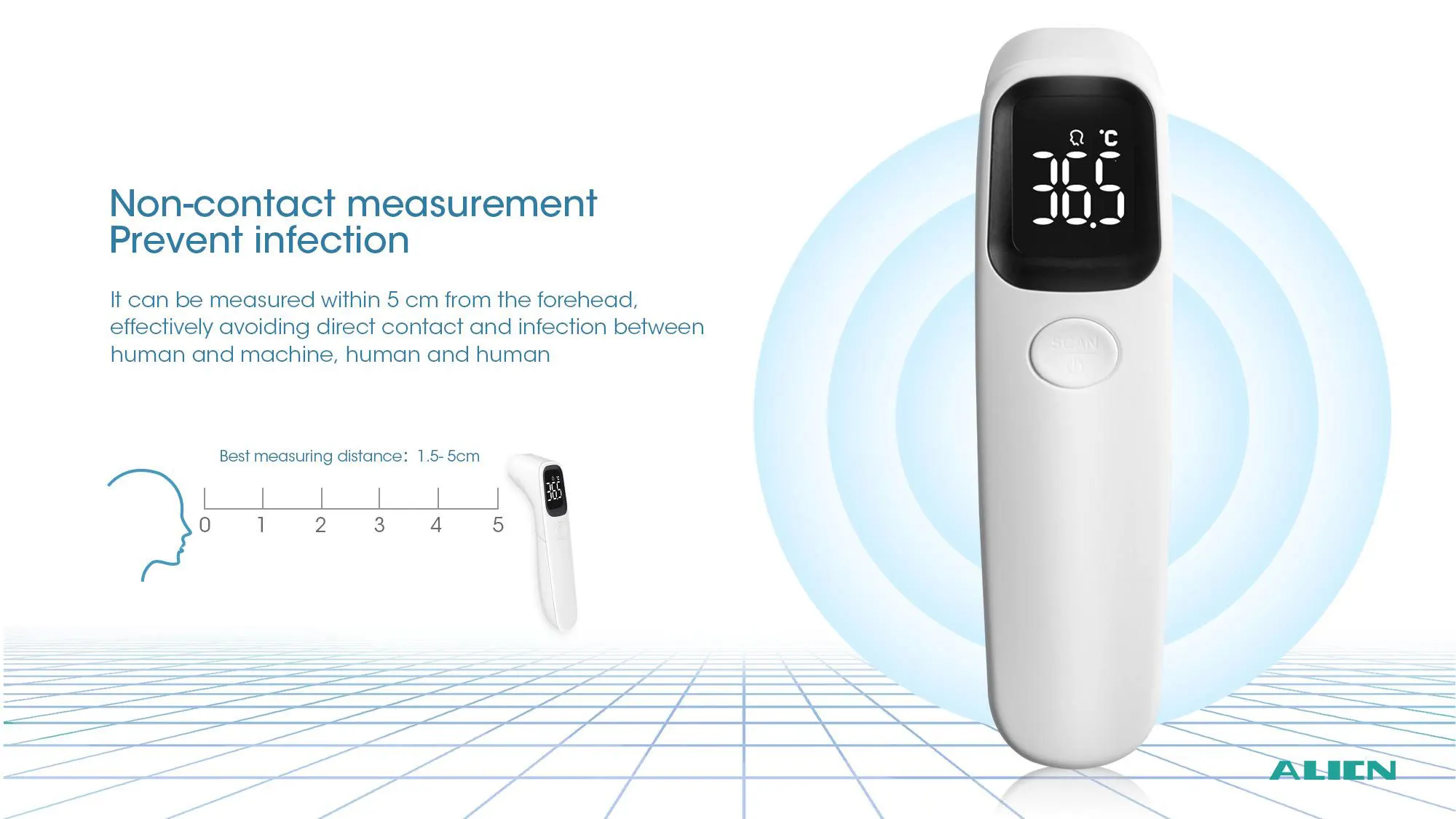 
Indoor outdoor sensors digital display high temperature infrared thermometer 
