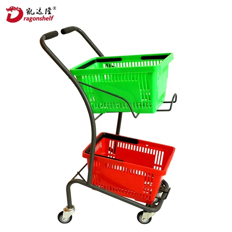 Dragonshelf cart 4 wheels shopping trolley bag with chair supermarket