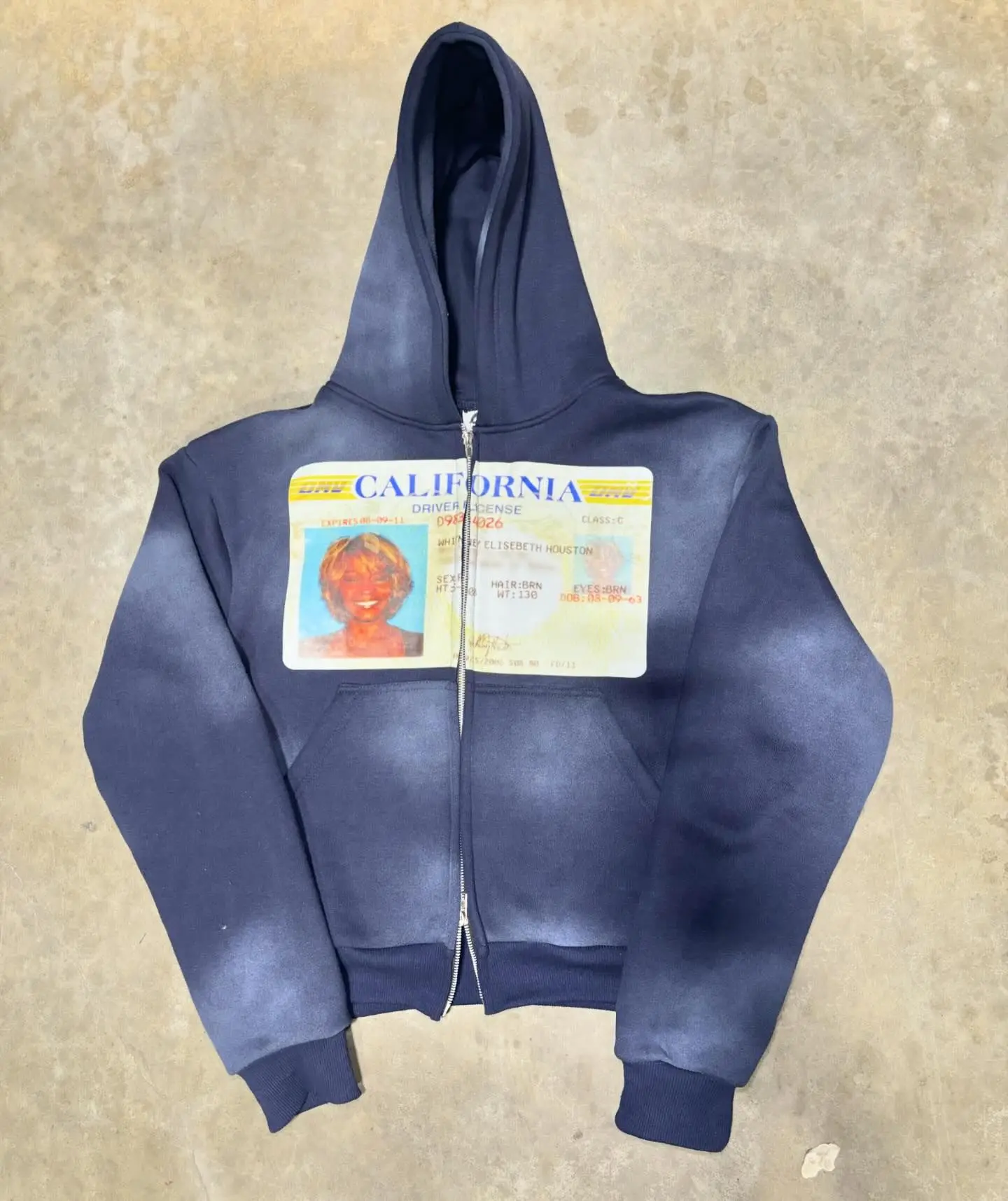 Hoddie Men Custom Heavy Weight Distressed Sun Faded Double Zipper Screen Print Vintage Acid Wash Hooded Sweatshirt Hoodie Unisex