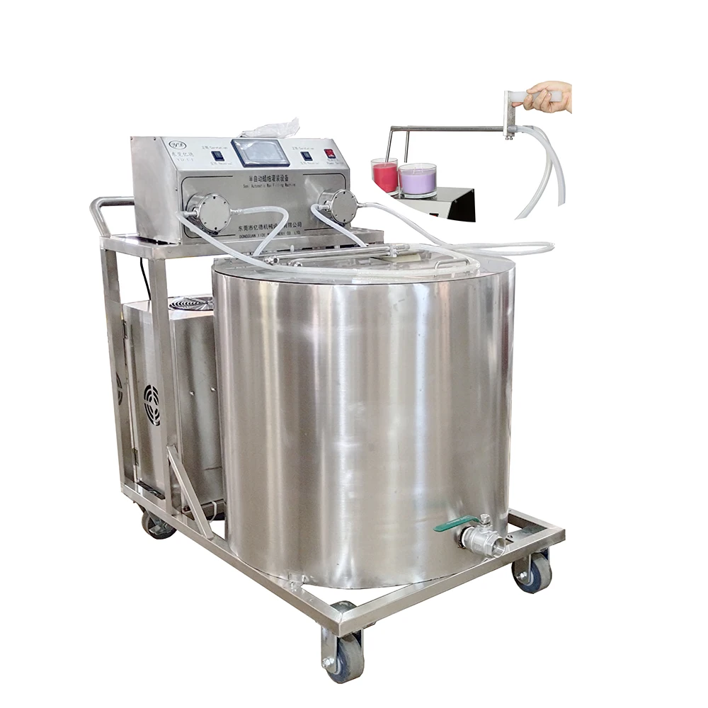 YD Candle Make Machine Soy Bee Scented Wax Melting Tank Double Layers Filling Machine Pouring Fragrance For Candle Jar Movable