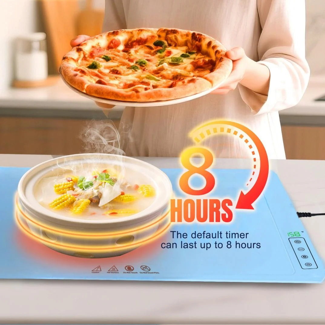 国産 フレキシブルシリコーン食品ウォーマー 電熱プレート 食事の再加熱用 スマート デュアル温度 食品ウォーマー 5