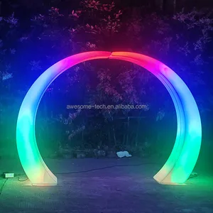 Rainbow RGB LED Arch Light for Festivals Waterproof IP65 Design with Plastic Round Gate Light for Garden Wedding Outdoor Parties