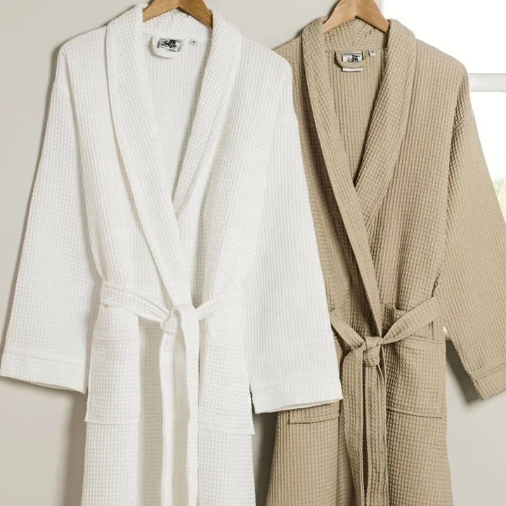 100 cotton waffle dressing gown PSKL Luxury Natural 100% Turkish Cotton Waffle Robe for Women & Men | Premium Quality 3D Honeycomb Weave Quick-Dry Bathrobe