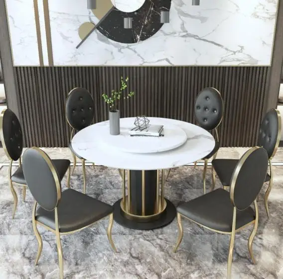 Marble White Dining Table Set Modern Luxury