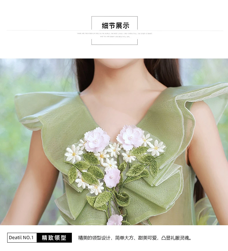 Wholesale Embroidered Sage Green Pageant Dresses for Kids Party Dress for Flower Girls' Dresses Wholesale Embroidered Sage Green Pageant Dresses for Kids Party Dress for Flower Girls' Dresses