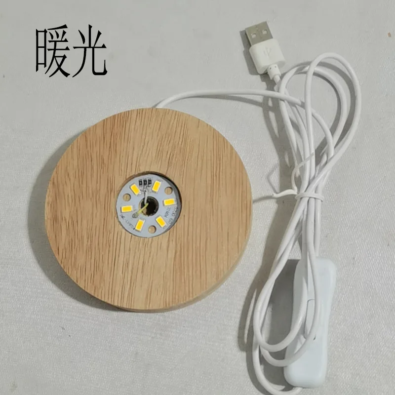 Lampada 3D Sfera Di Cristallo Con Base In Legno – Luci Notturne LED Da 6 Cm Per Cameretta, Regalo Pianeta Per Bambini E Adulti - 2