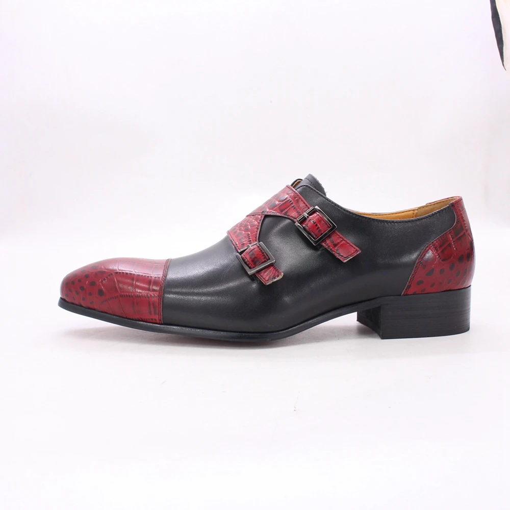 New Red Patent Leather Double Monk Strap Men\'s Oxfords Patent Leather Double Monk Strap Shoes main image 4