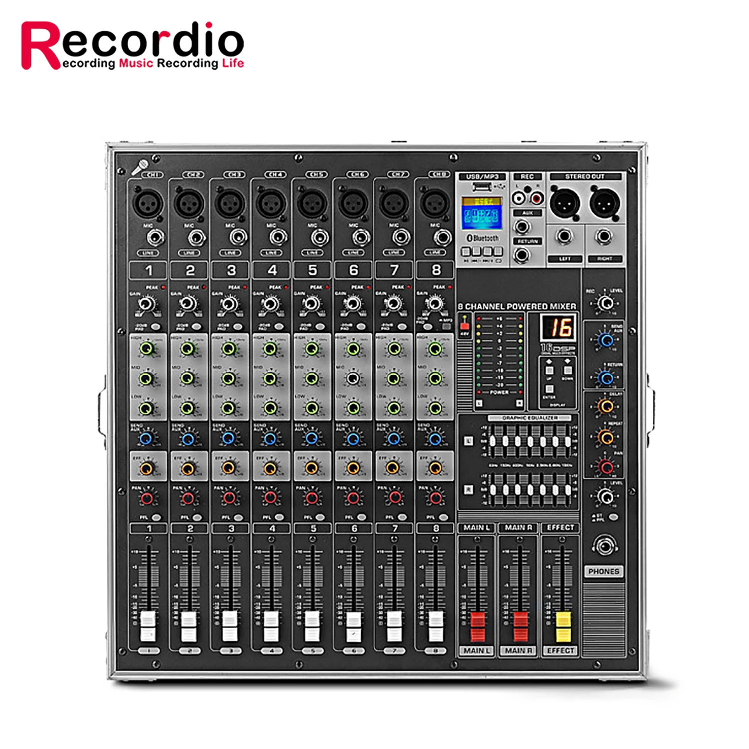 GAX-MK280 Green Audio Portable Mixer - High Power & 8 Channels