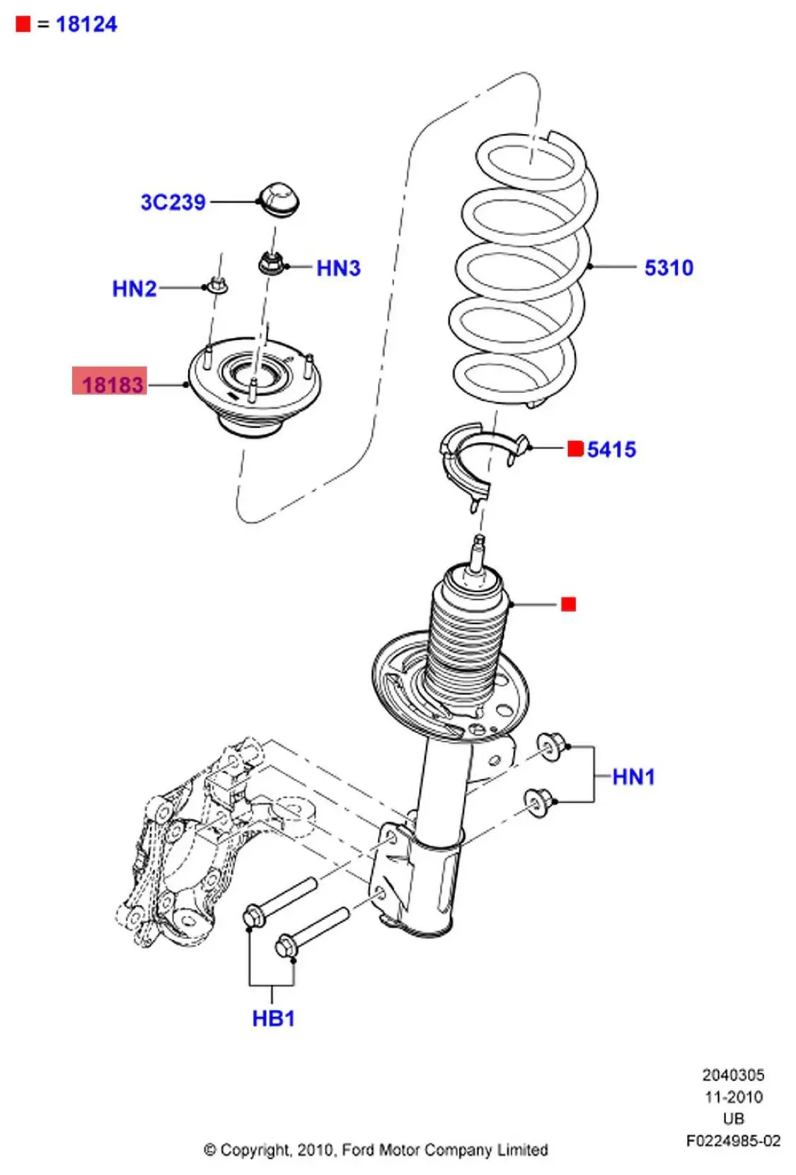 Ford Explorer Shock Absorber Strut Mount - GULORSE FB5Z18183A