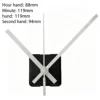 SIlent clock mvt with 120mm stright white  hands