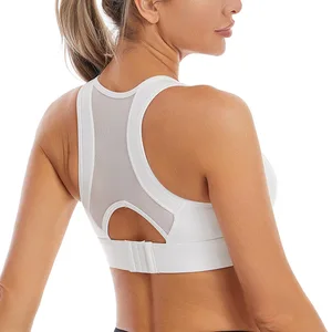 Breathable Push Moisture-Wicking Sports Bra Negro Anti-Sagging Shockproof Tank Top with Supportive Shelf Bra for Running