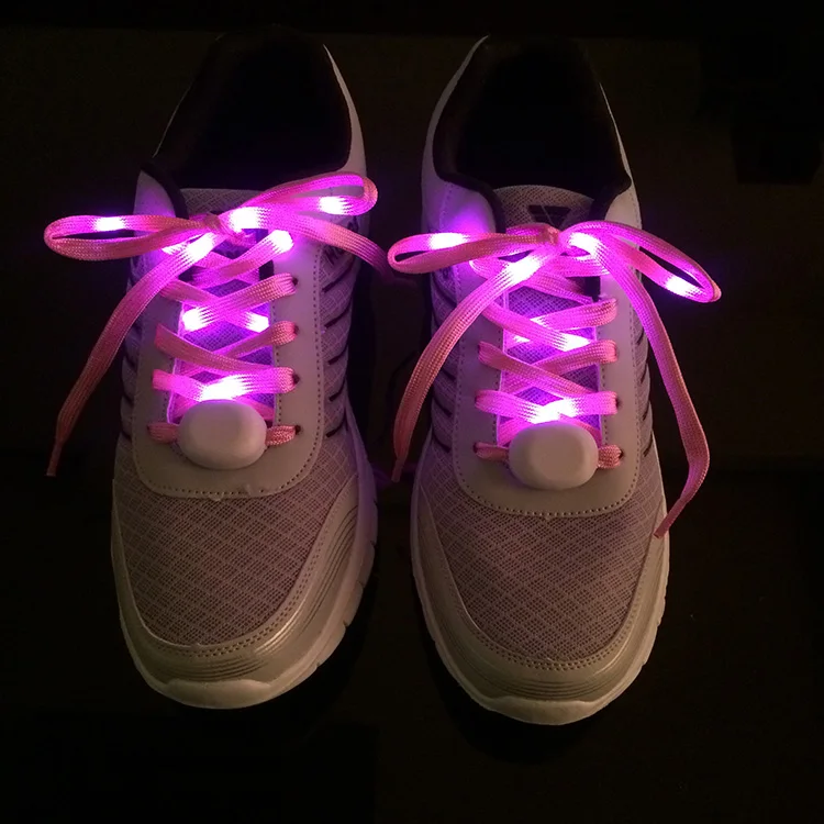 Wholesale Custom Logo Colorful Maker Round Fashion Charm Flashing Luminous Light Shoe Laces Shoestring LED Shoelaces Wedding