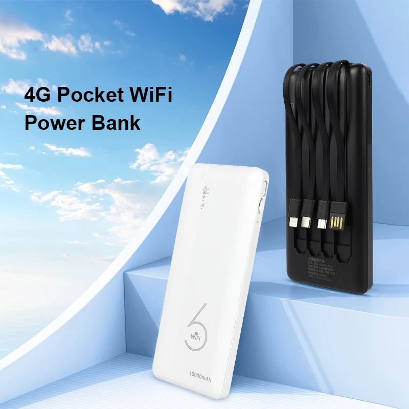 Wifi6 Router Sim Card Slort Pocket Wifi 4G Lte Portable Mobile Battery 10000mAh Power Bank Esim 4G Mifis Wireless Hotspot