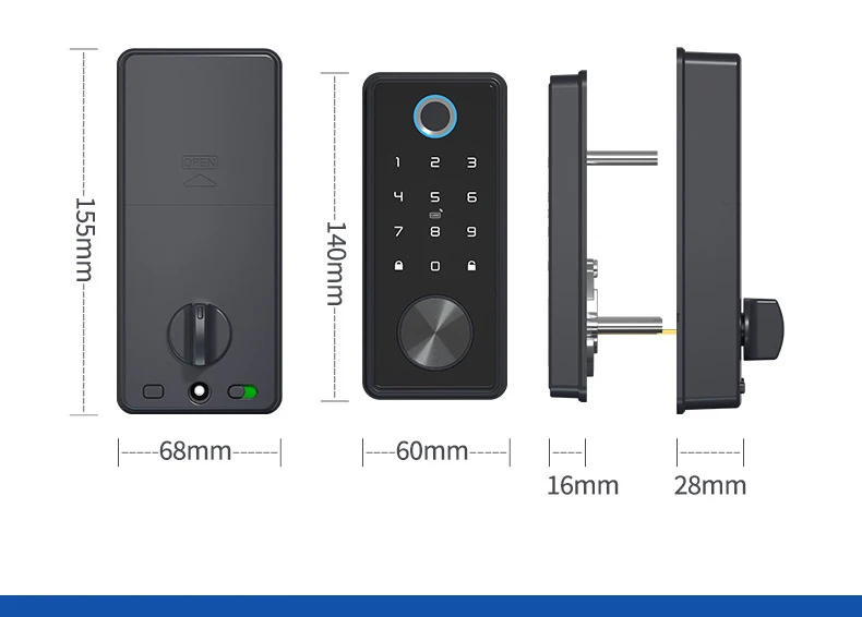 Smart Deadbolt Door Lock Biometric Fingerprint Home Hotel Digital Door