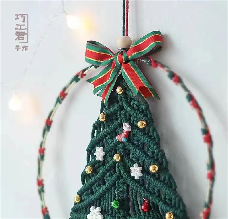 Acquista 2 pezzi Macrame Albero di Natale fai-da-te Albero di Natale Borsa  materiale per tessitura Kit albero di Natale fai-da-te