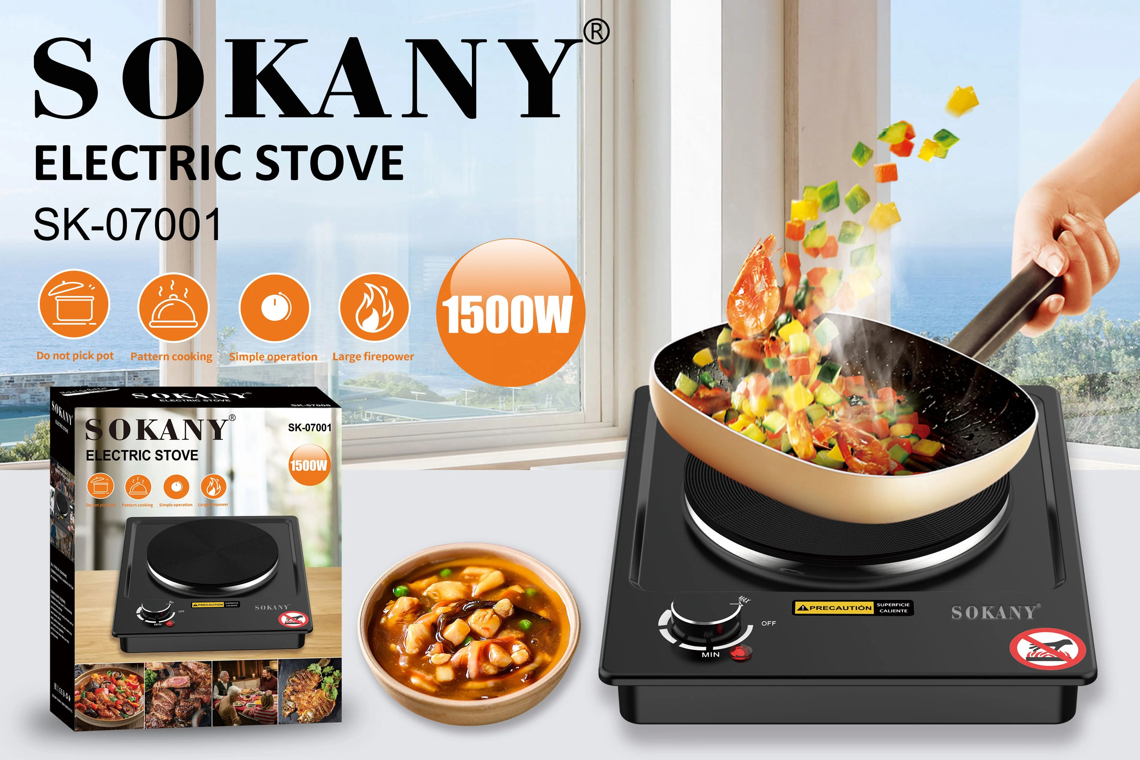 Sokany New Electric Stove Single Head Solid Hot Plate Cook Top Cooker Electric  Burner Induction Cooker