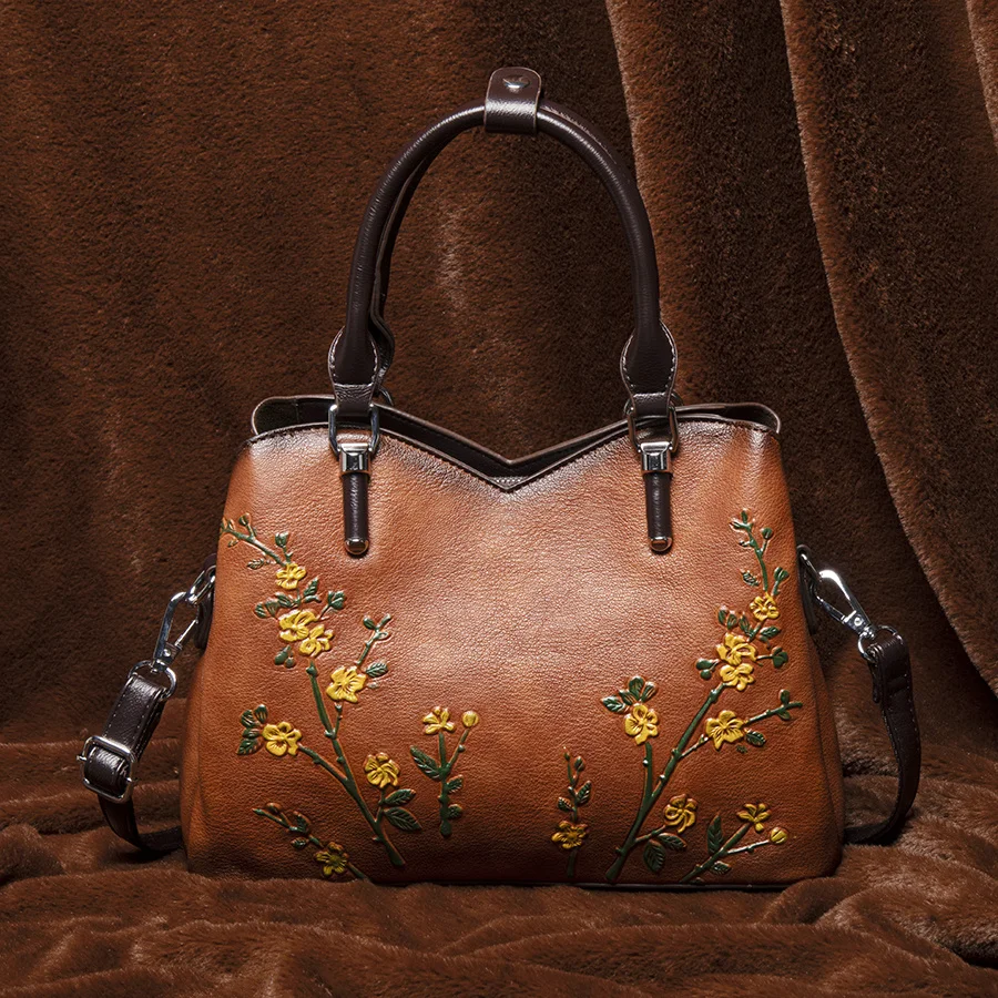 Elite Retro Floral Luxury Tote & Crossbody Bag