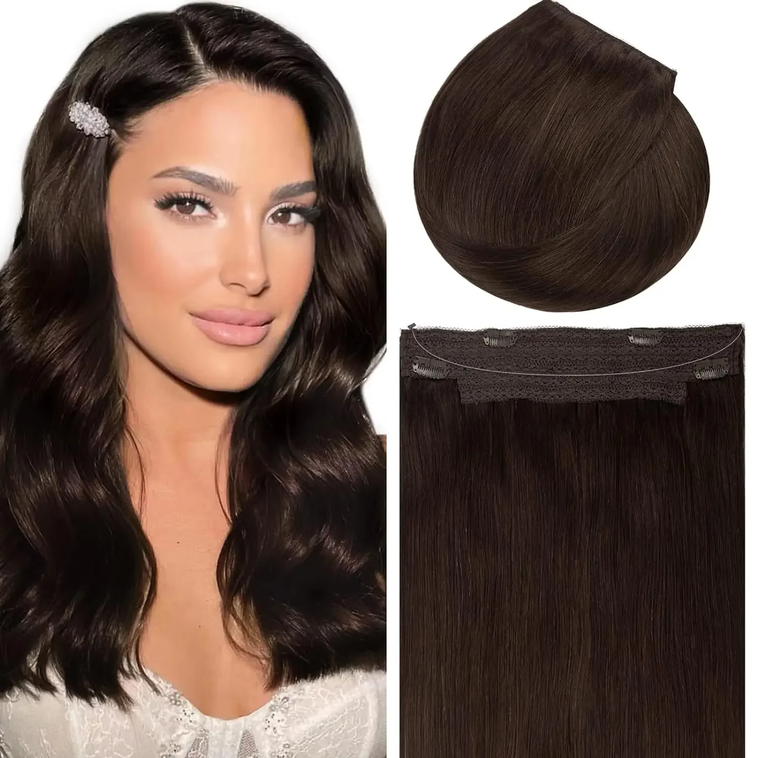Extensões de cabelo humano natural com clip brasileiro_voghion.com