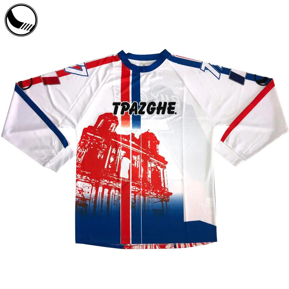 Plain Breathable Fabric Quick Dry Long Sleeve Motocross Jersey