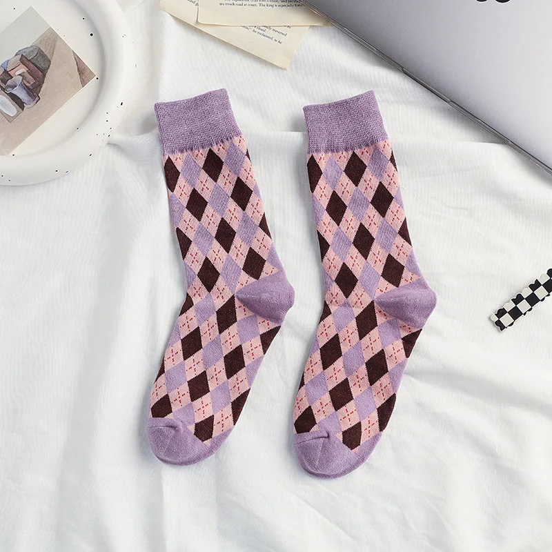 Wholesale Fashion Argyle Pattern Socks for Women