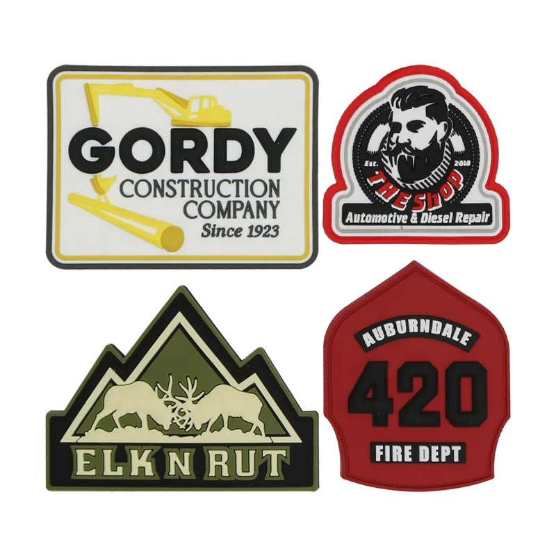 Mitme teemaga PVC-klappmärgid ehituse/autoremonti/tuletõrjuja/jahi stiilis kummimärgid riietele ja rügsumärkide kaunistamiseks