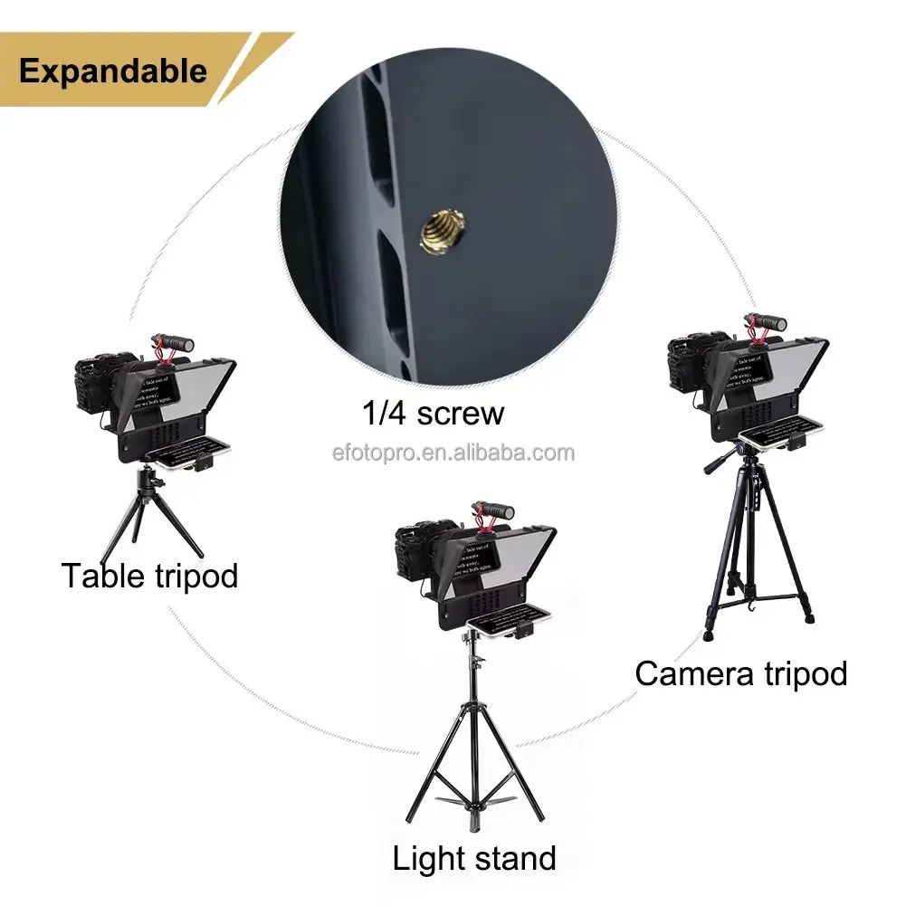 Inmei 10" Teleprompter For Mobile Phones Camera Live Broadcast Video