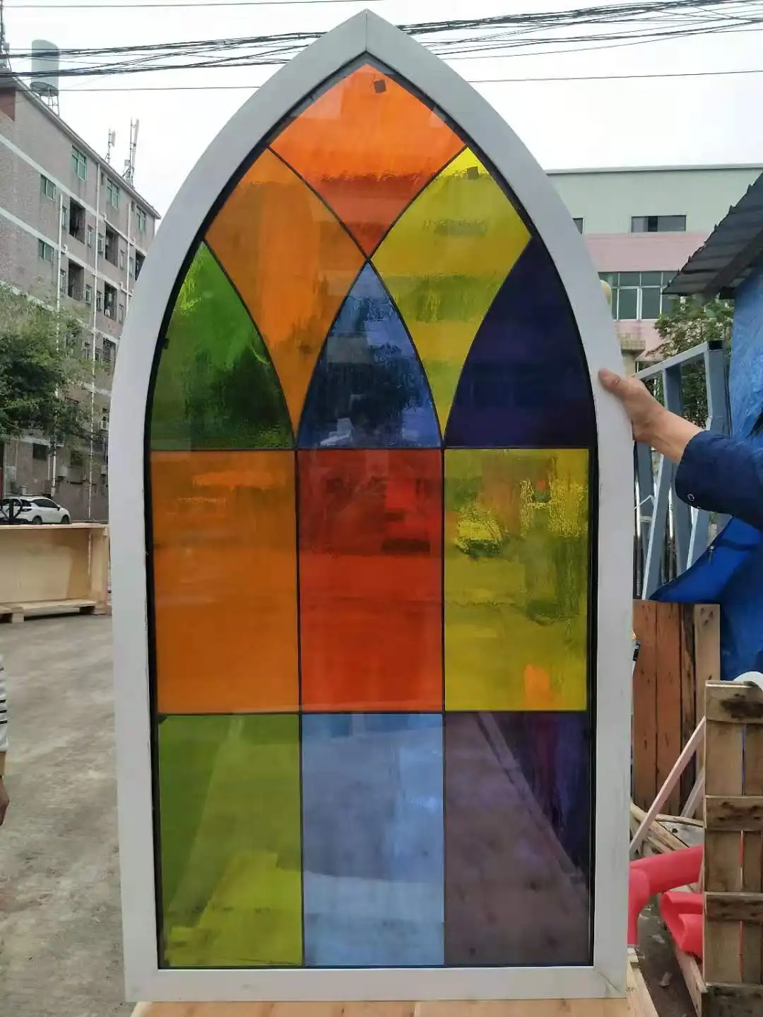 Colored Customized Pattern Stained Glass for Door Window
