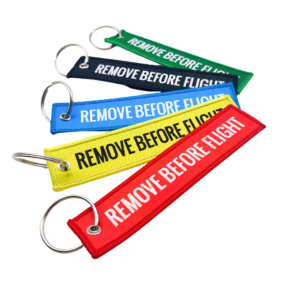 Promotional Gifts Custom Cheap Jet Tag Fabric Embroidery Car Keychains