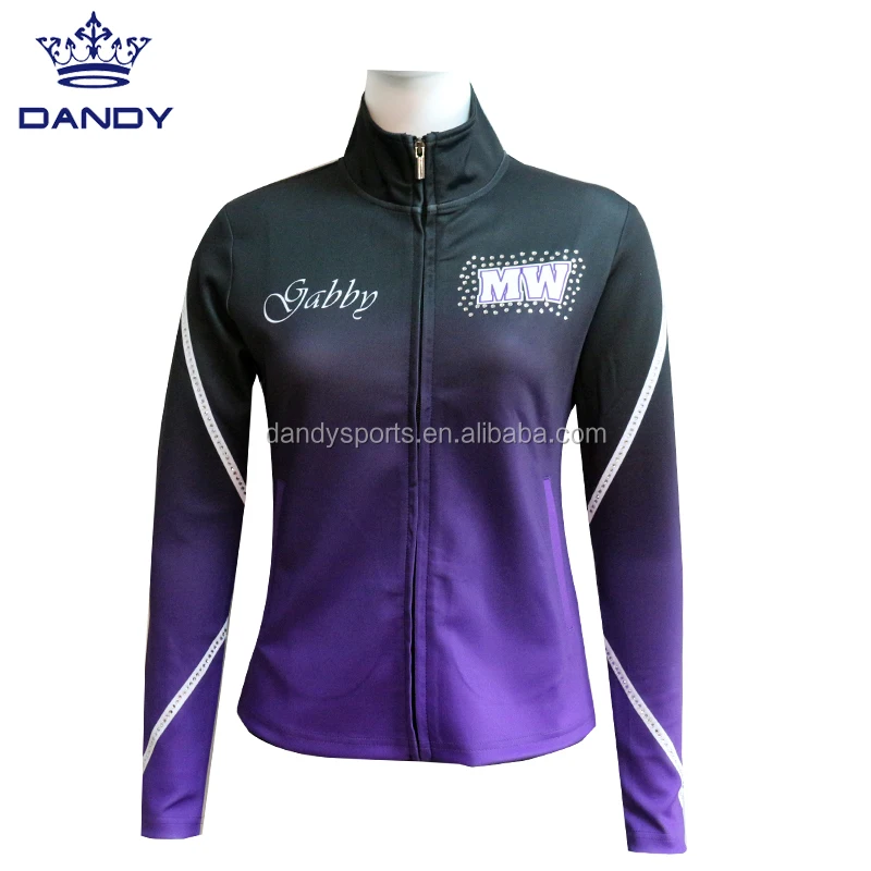 Newest Designs Customised Sublimation Girls Training Warm up Jackets OEM Team Cheerleading Warm up Tracksuits