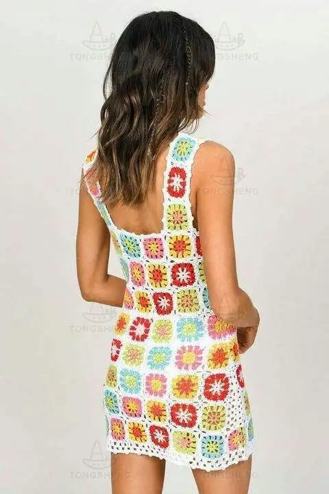 crochet knitted backless mini dress Lace-Up Backless Mesh Dress – Body By J'ne