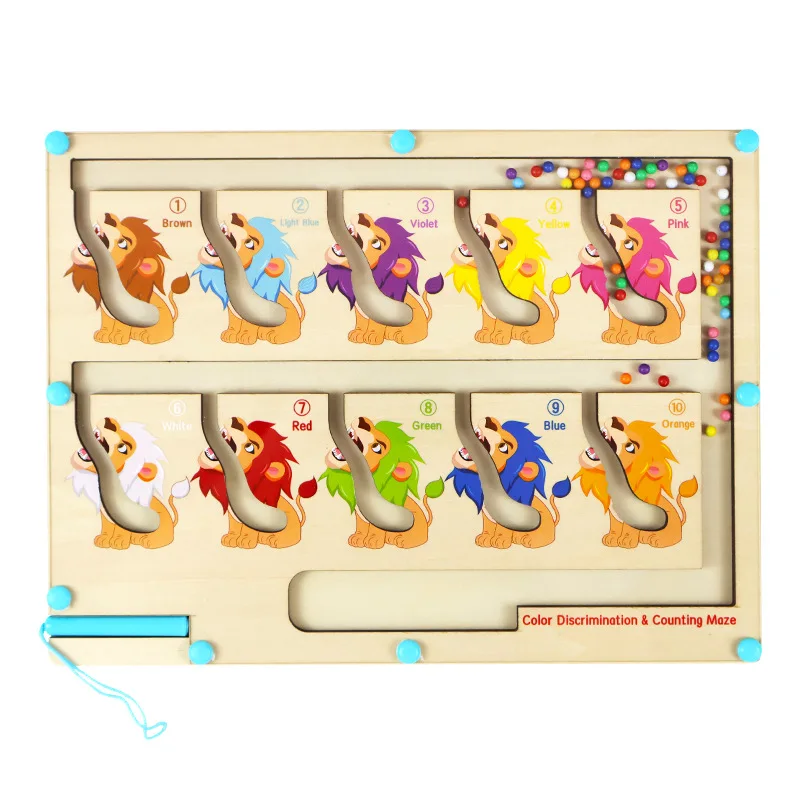 Montessori Feinmotorik Lernen Zählen Magnet Stift Bead Maze Brettspiel Baby Frühen Lernspielzeug