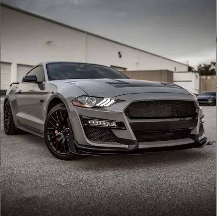 Body Kit for Mustang Conversion 2015+ Upgrade to GT500 Shelby Front Bumper Bar Side Skirt Rear Bumper Diffuser Pipe Hood Fender